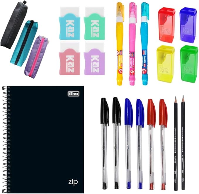 Kit Material Escolar Faculdade 13 Itens