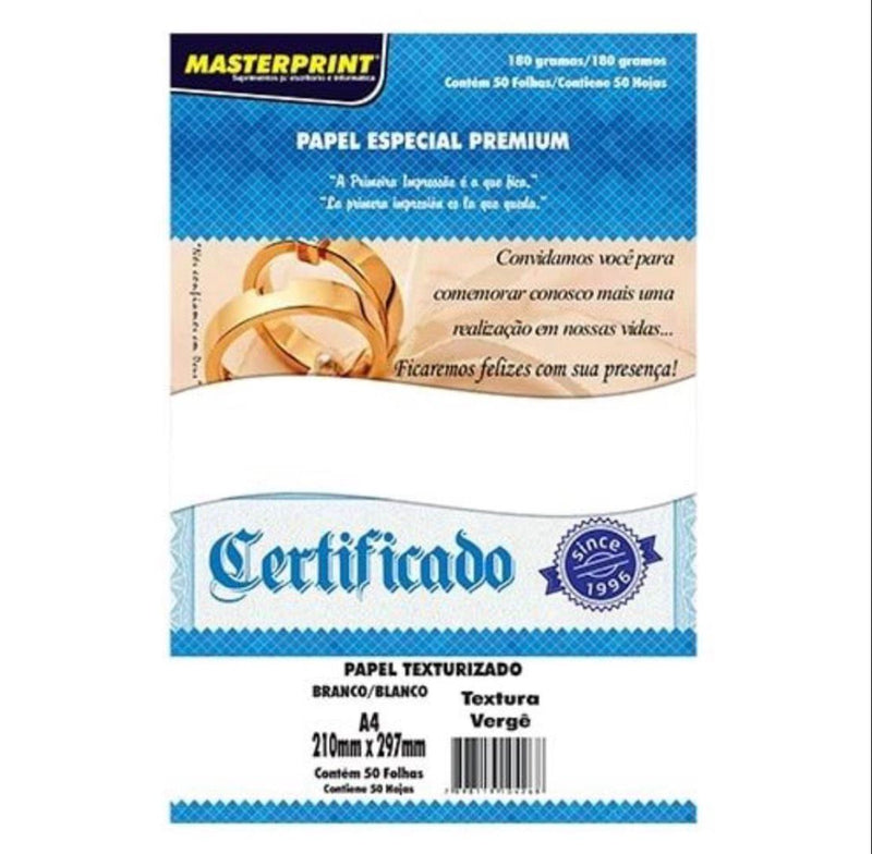 PAPEL VERGÊ COM 50 FOLHAS