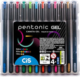 Caneta Gel Pentonic, Estojo com 12 Cores Sortidas
