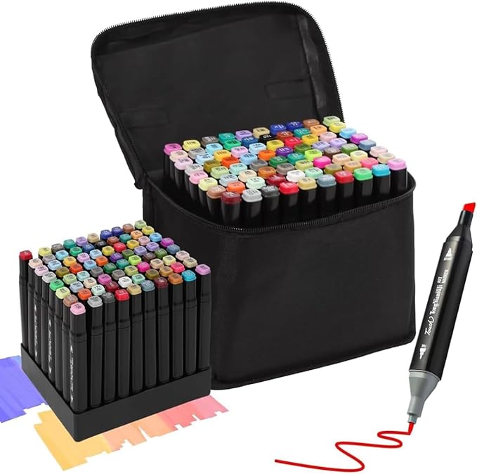 Caneta Ponta Dupla Marcador Para Colorir - 60pcs