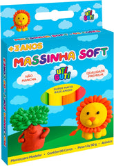 Massa para Modelar Colorida em Estojo, Tradicional, 6 Cores